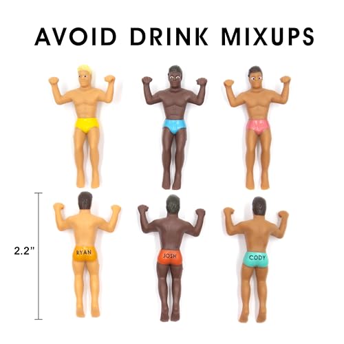 NPW Drinking Buddies Drink Markers, Wine Glass Charms for Parties - Bachelorette, Girls' Nights, Family Get Together & More, Novelty Gifts (6 Count)