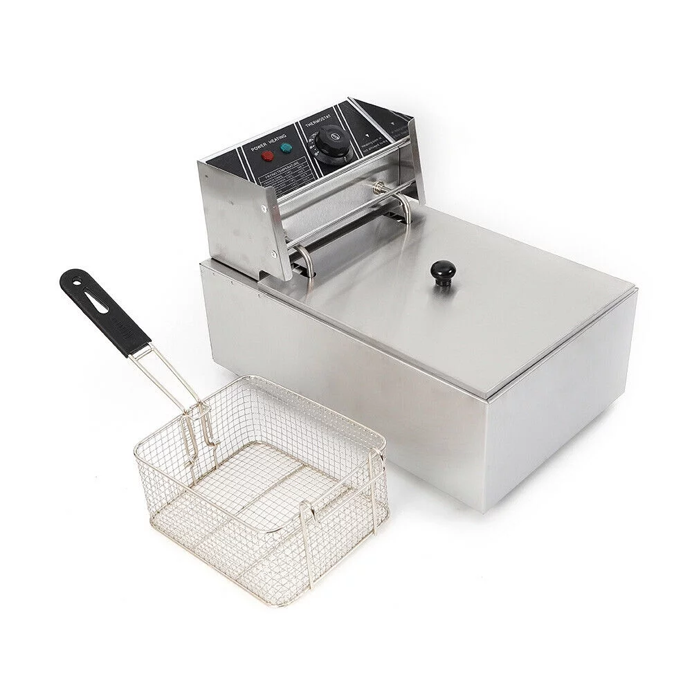 TOOL1SHOoo 1700W Electric Deep Fryer 6L Commercial Stainless Steel Restaurant Fry Basket US