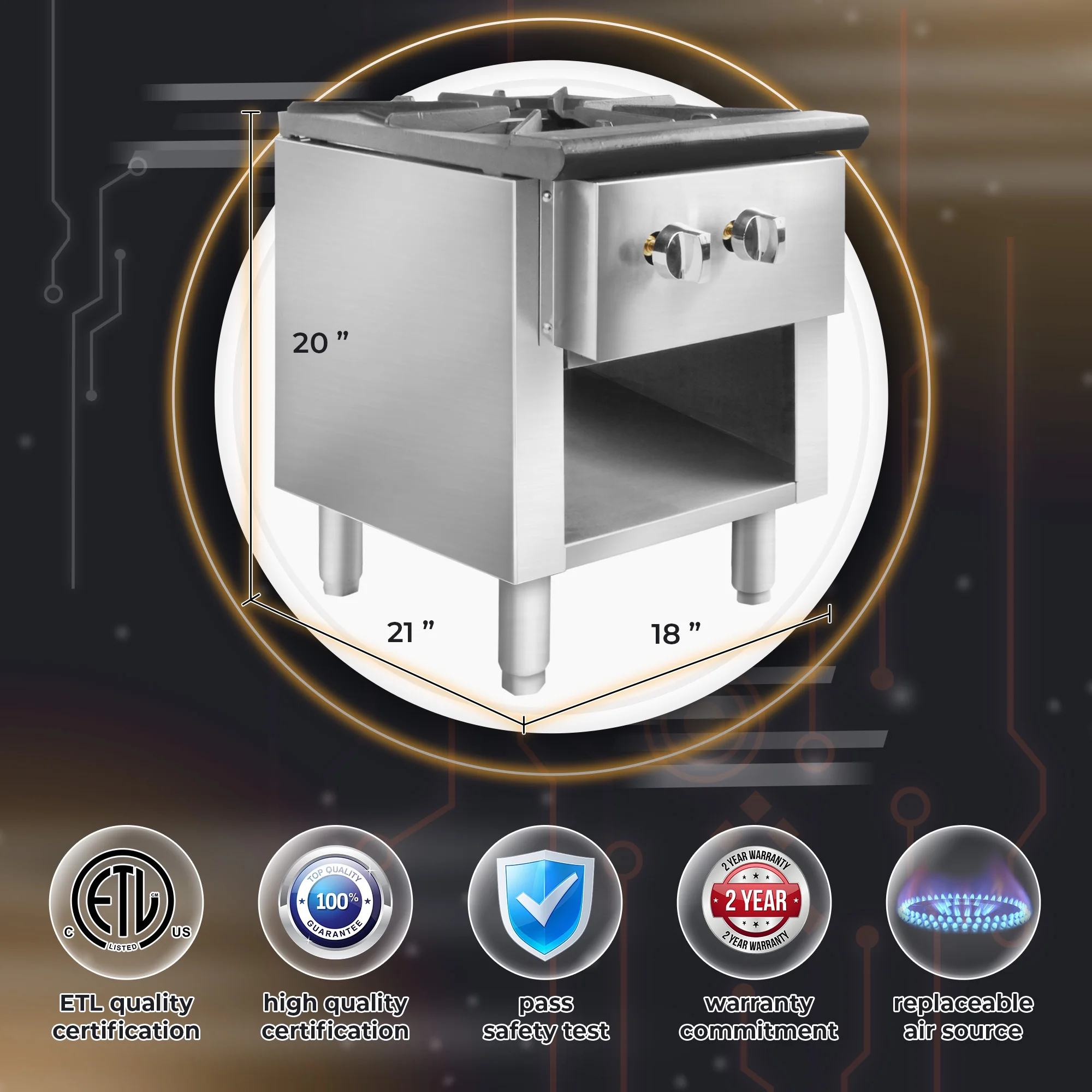 Single Stock Pot Stove, Commercial 18