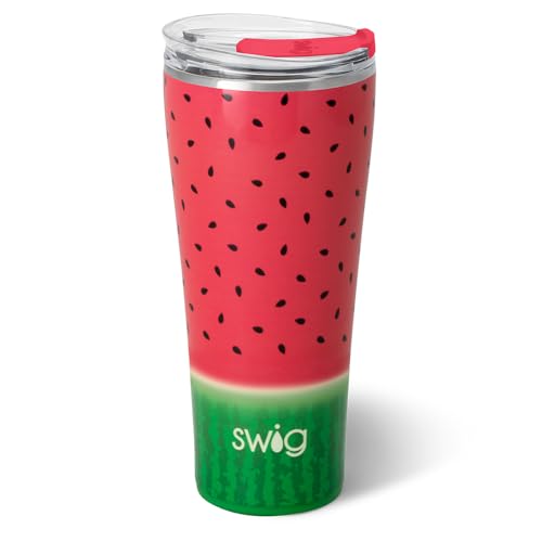 Swig Life 32oz Insulated Tumbler, Travel Coffee Tumbler with Lid, Cup Holder Friendly, Stainless Steel Travel Coffee Mug, Glitter Tumbler, Glitter Gifts (Confetti)