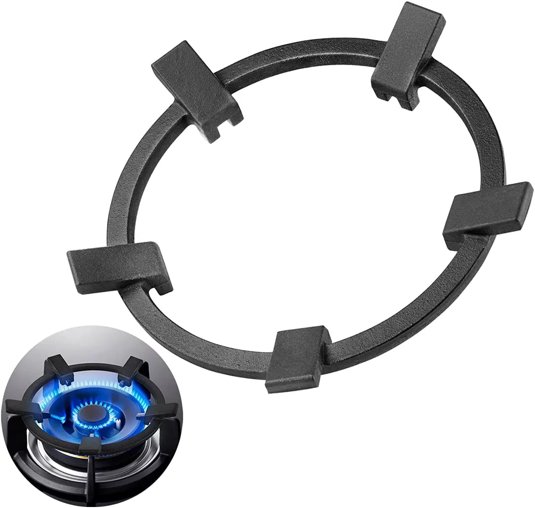 Linkidea 5 Claw Non-Slip Black Cast Iron Wok Support Ring for Kitchen, Cooktop Range Pan Holder Stand Stove Rack for Gas Hob