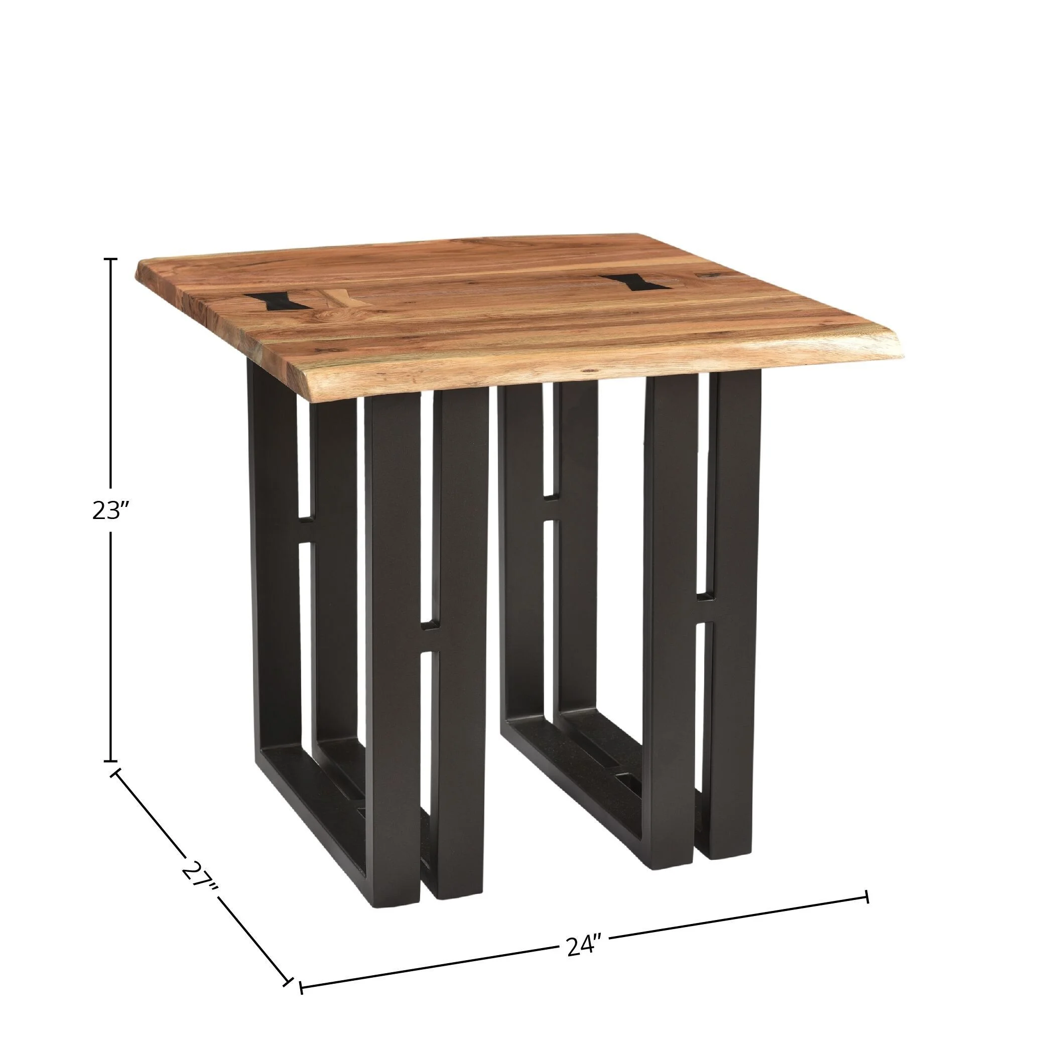 Complete Acacia & Steel End Table