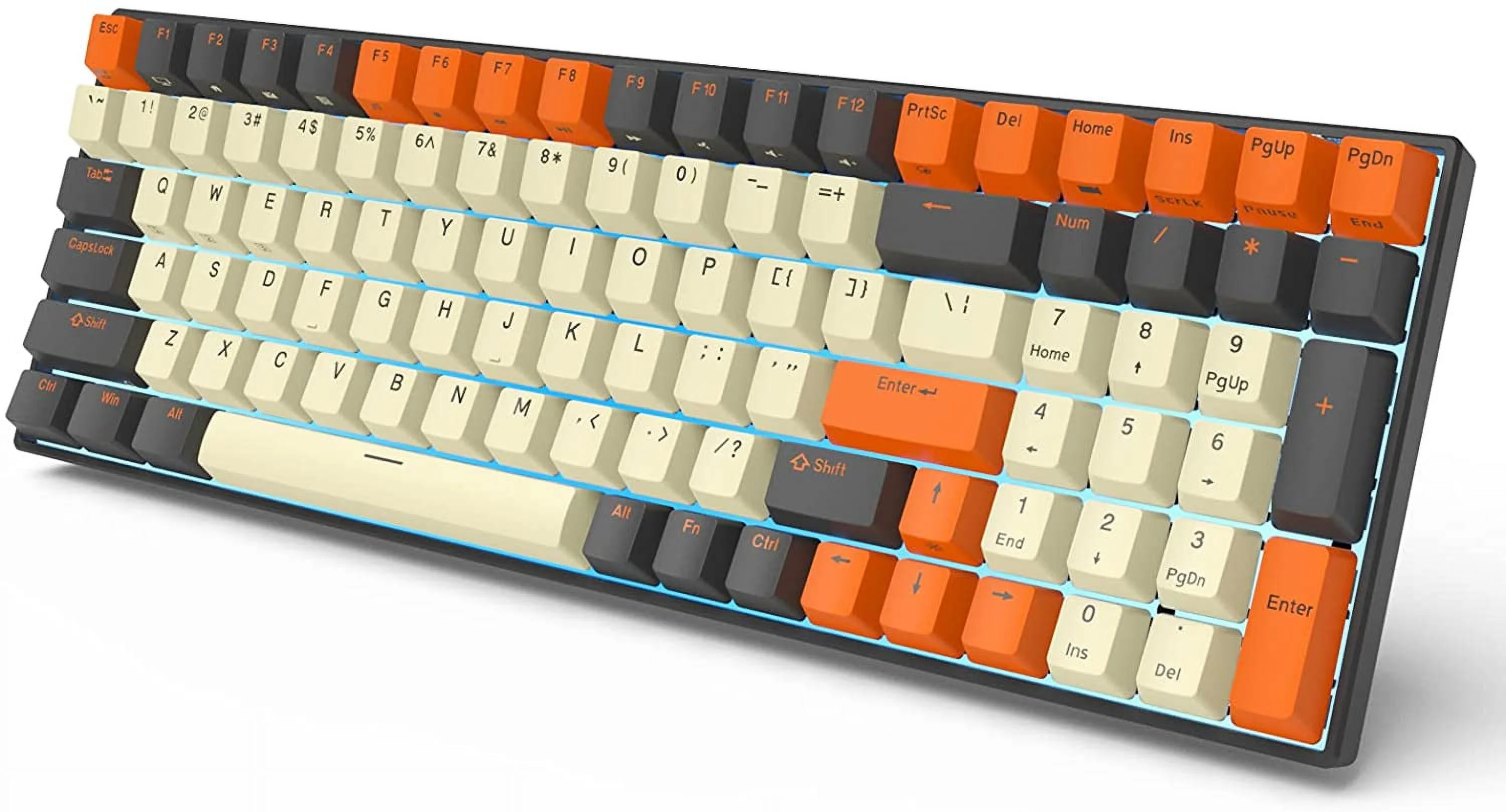 100 Wireless Mechanical Keyboard, Bluetooth5.1/2.4Ghz/Wired Mechanical Keyboard, 100-key 96% Full Size Hot Swappable Keyboard Brown Switch, N-Key Rollover for Mac Windows, Carbon