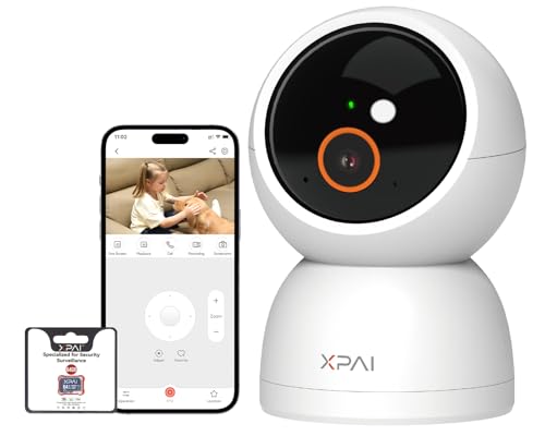 3K Pan/Tilt Indoor Camera for Home Security, 360° Dog Camera w/Motion Detection, Google TV, No monthly fees, 2.4G/5G, Night Vision, 2-Way Audio, Auto Tracking, Wireless Cameras for Baby/Pet Monitoring