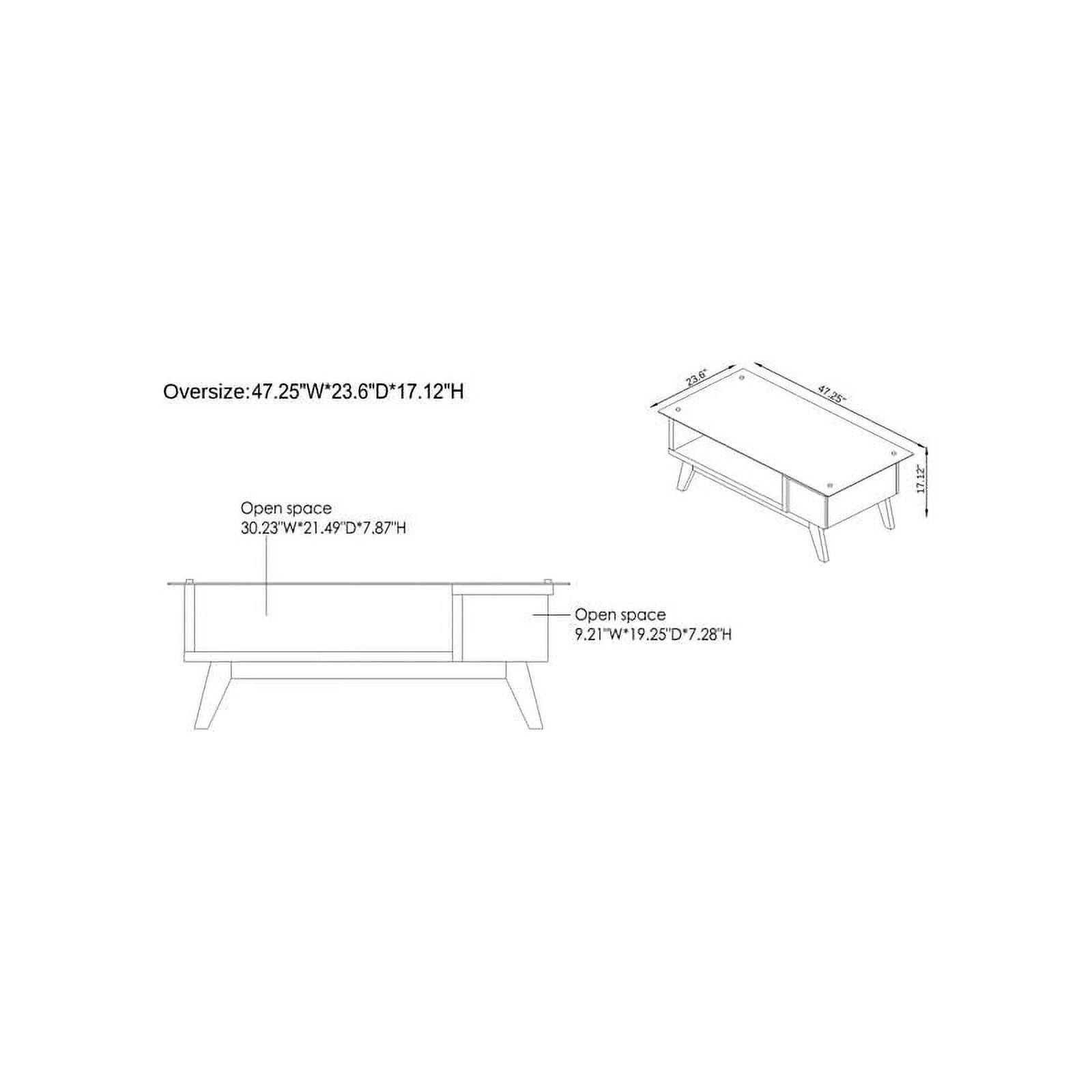 Furniture of America Rokan Mid-Century Glass Top Coffee Table in Espresso