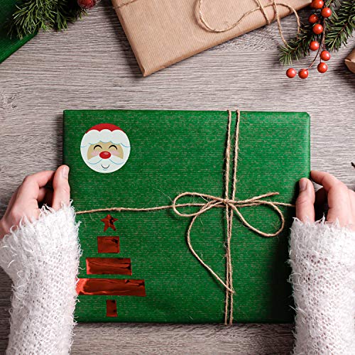 Jolly Santa Stickers / 500 Happy Saint Nick Christmas Label Roll / 1.5