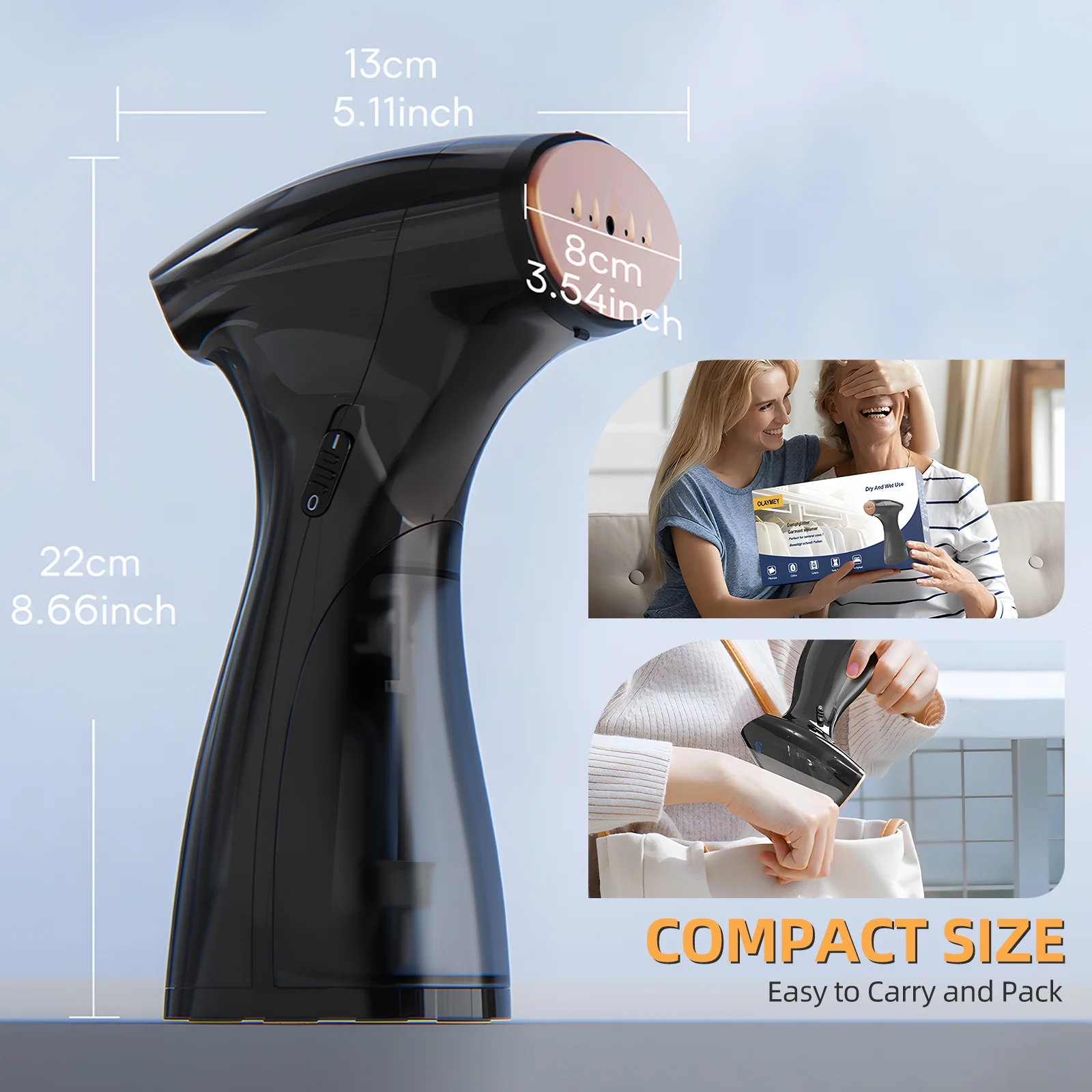 GoolRC 800W Portable Handheld Garment Steamer, Perfect for Clothes Fabric Wrinkles Removal, 20 Second Fast Heat , 150ml Detachable Water