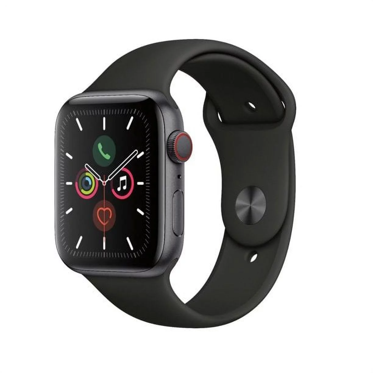 Restored Apple Watch Series 5 GPS+Cellular 44mm Space Gray Case & Black Sport Band + (Refurbished)