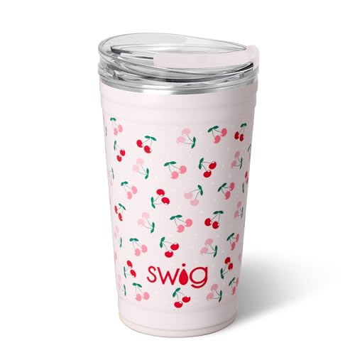 Swig Life 32oz Insulated Tumbler, Travel Coffee Tumbler with Lid, Cup Holder Friendly, Stainless Steel Travel Coffee Mug, Glitter Tumbler, Glitter Gifts (Confetti)