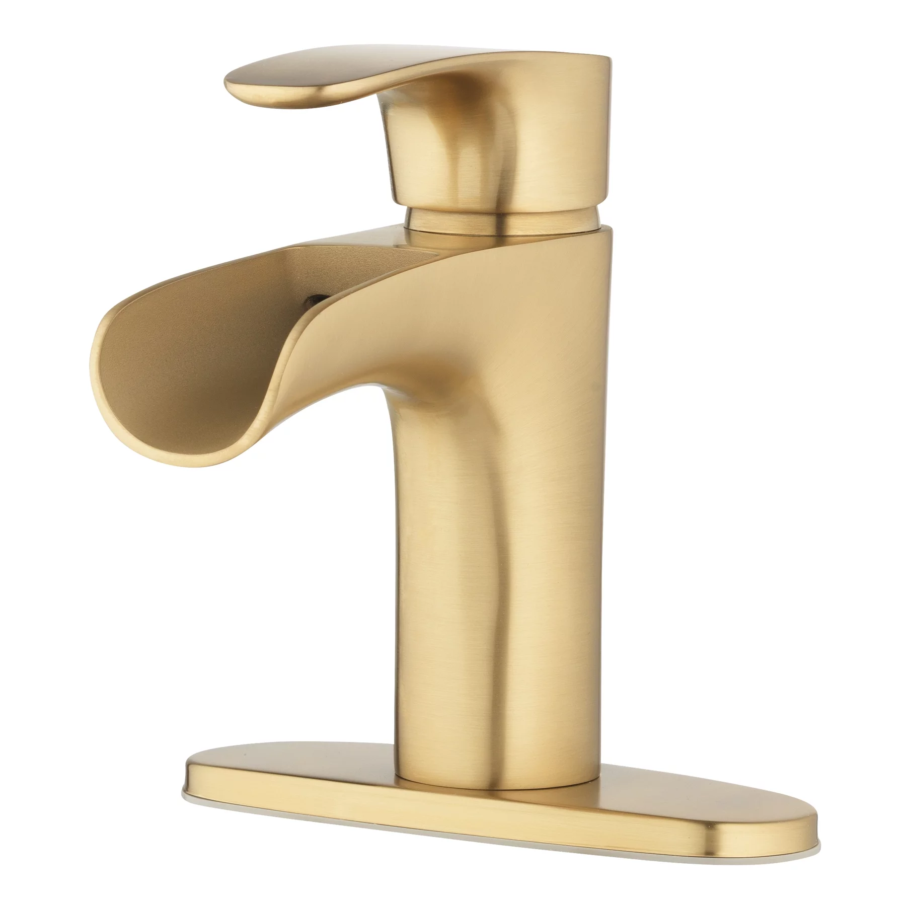 Better Homes & Gardens Brushed Brass Single Handle Waterfall Bathroom Faucet