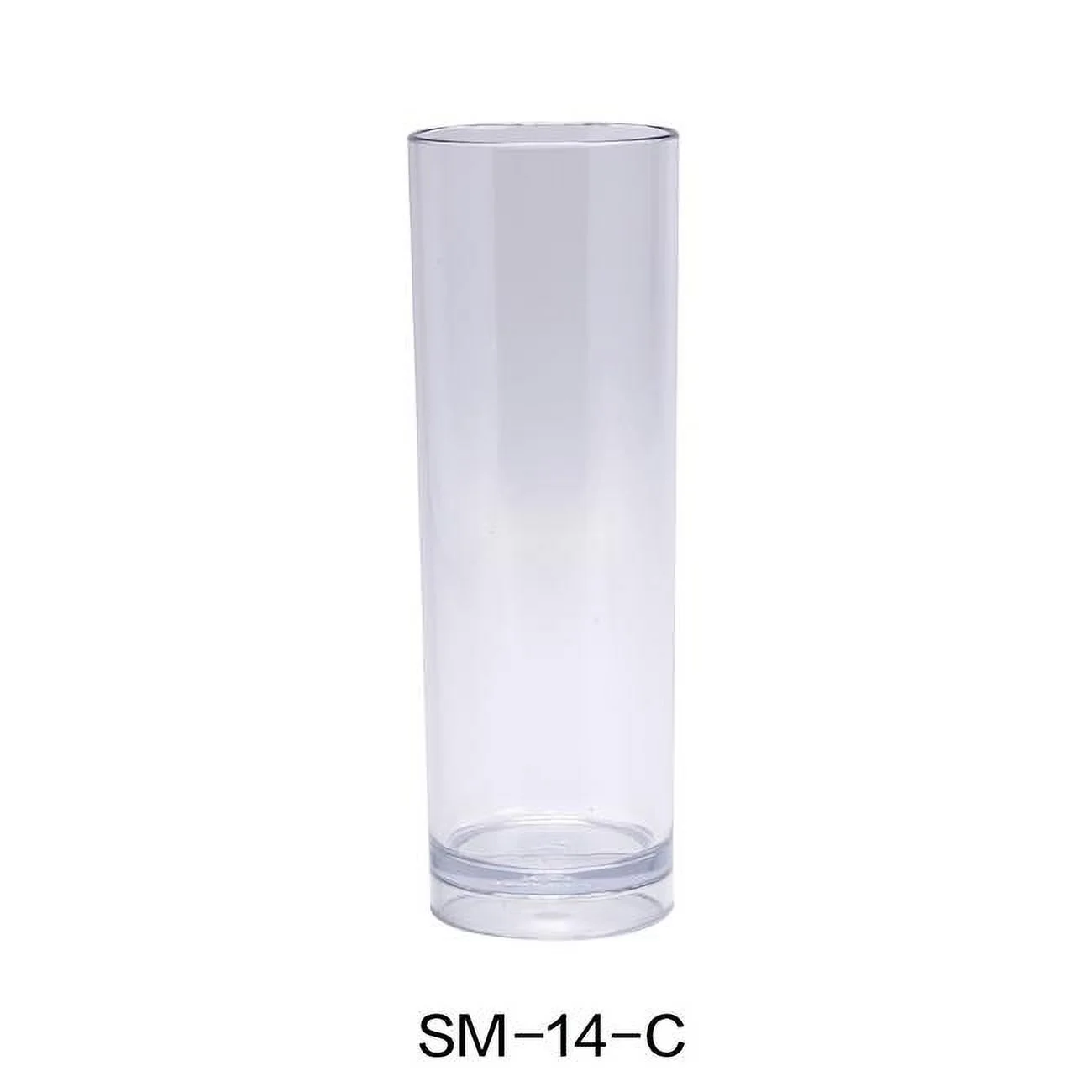 Yanco SM-14-C 7 x 2.5 in. Dia. Stemware Plastic Collins Glass, Clear - 14 oz - Pack of 24