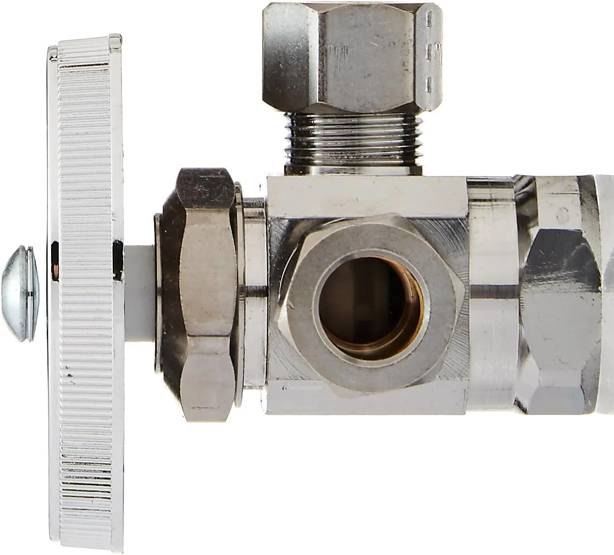 R1701LRX C1 Dual Outlet Stop With Female Iron Pipe Inlet 1/2-Inch F.I.P, Chrome