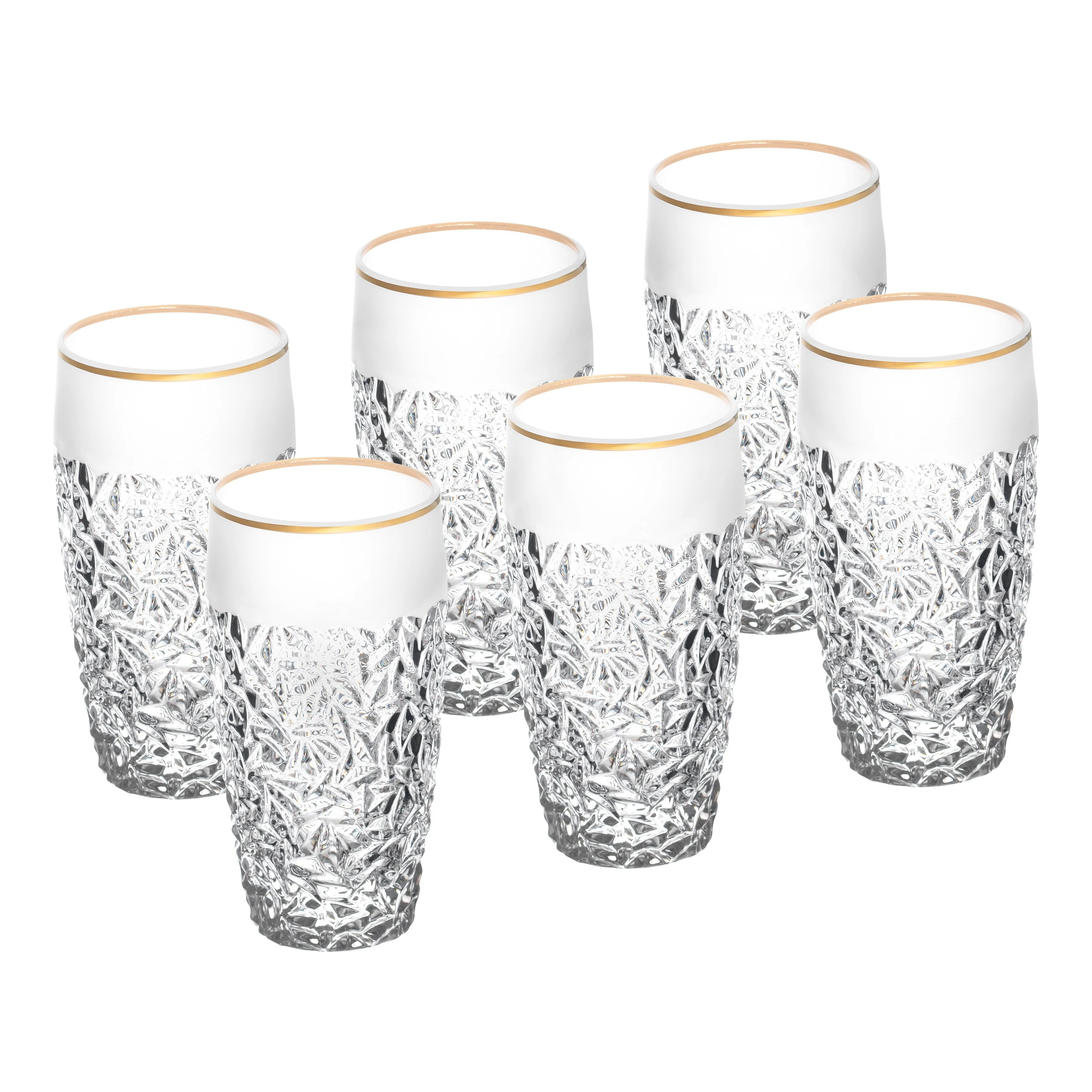 Majestic Gifts Inc. Majestic Gifts In European Crystal Highball Tumbler-S/6-16oz-gold rim