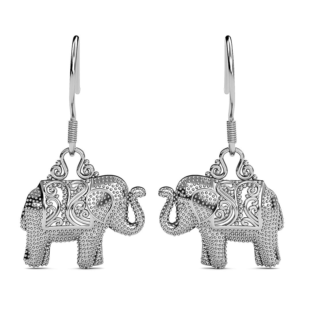 SHOP LC Filigree Elephant Dangle Earrings for Women 925 Sterling Silver Lever Back Jewelry Unique 4g Birthday Gifts for Women