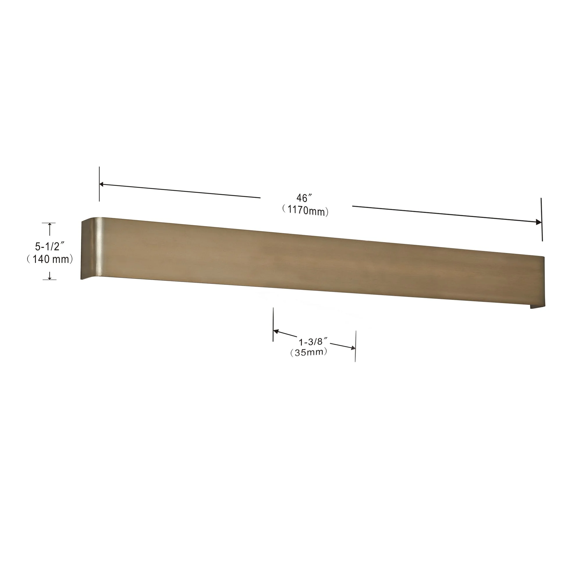 AA Décor Long Steak LED Wall Sconce Gold - 43
