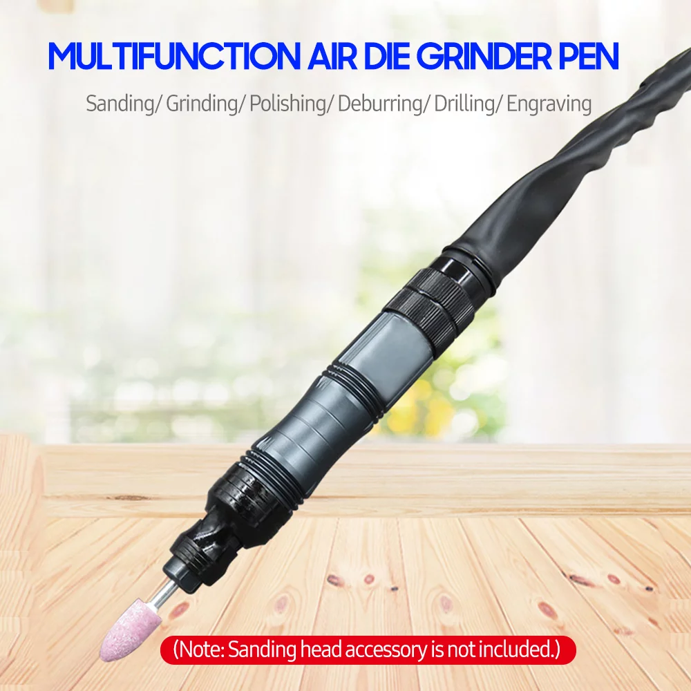 Aibecy Pencil Type Air Die Grinder with Air Hose 2 Collets 1/4 Inch Pneumatic Rotary Pen Stepless Speed Handheld Air-operated Sander Polisher Grinding Engraving Drilling Tool with Spanner Carry Cas