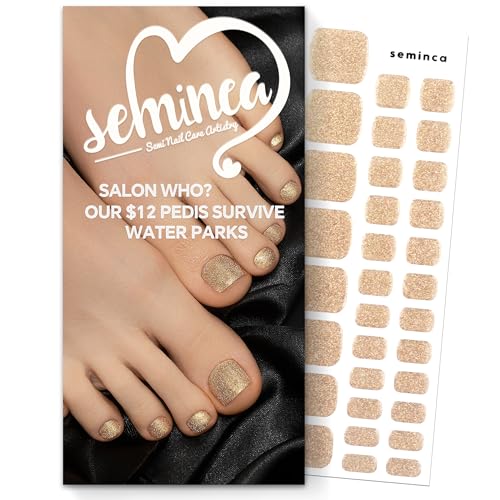 Semi Cured Gel Nail Strips-Easy Apply Christmas Gel Nail Stickers Holiday Semi Cured Manicure Strips with Sparkling Xmas Designs (Classic Yule)