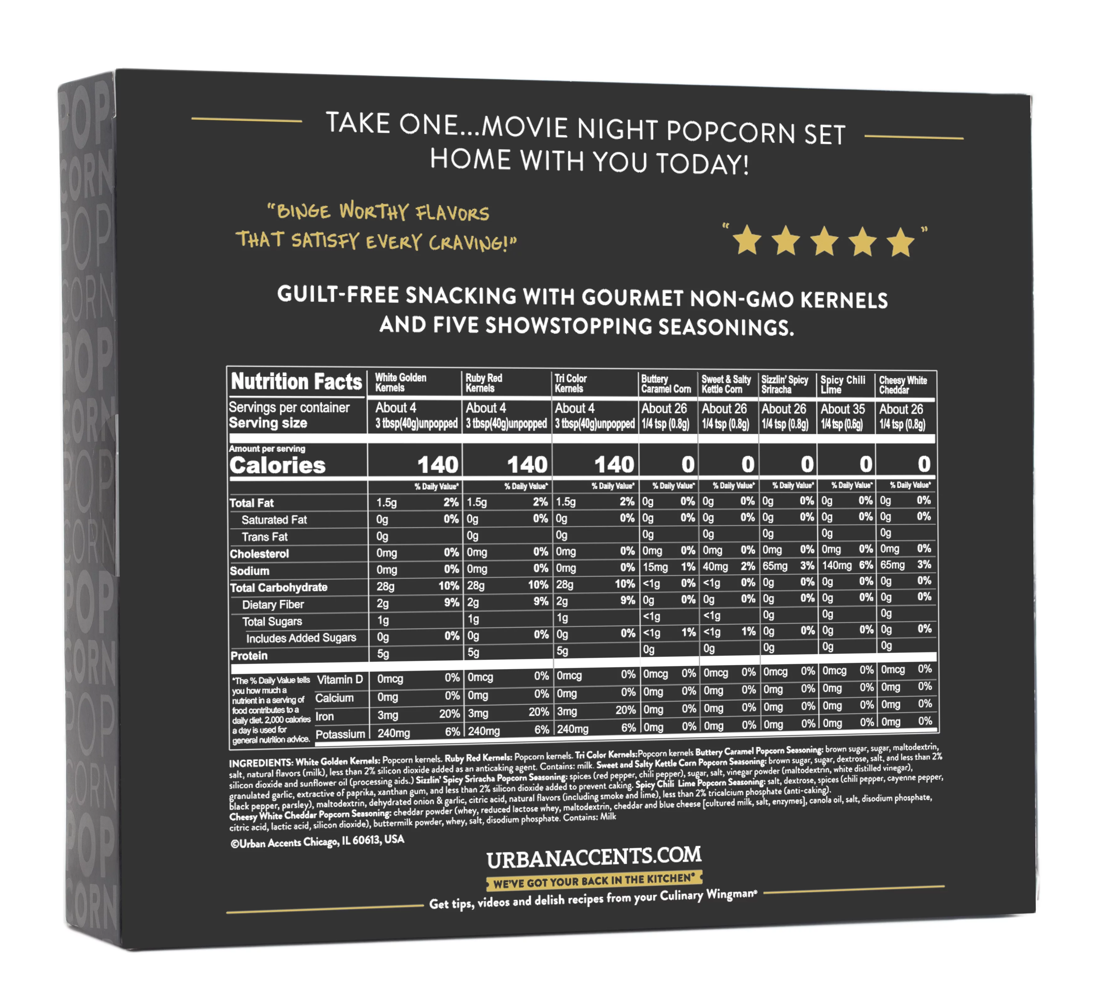 Urban Accents Movie Night Popcorn Gift Set