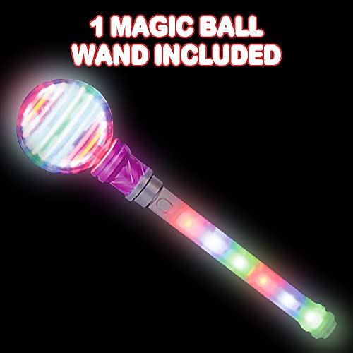 ArtCreativity Light Up Wand for Kids, 14-Inch LED Spinning Toy Wand with Batteries Included, Fun Light Up Wand Toy for Boys and Girls, Perfect Party Favor, Birthday