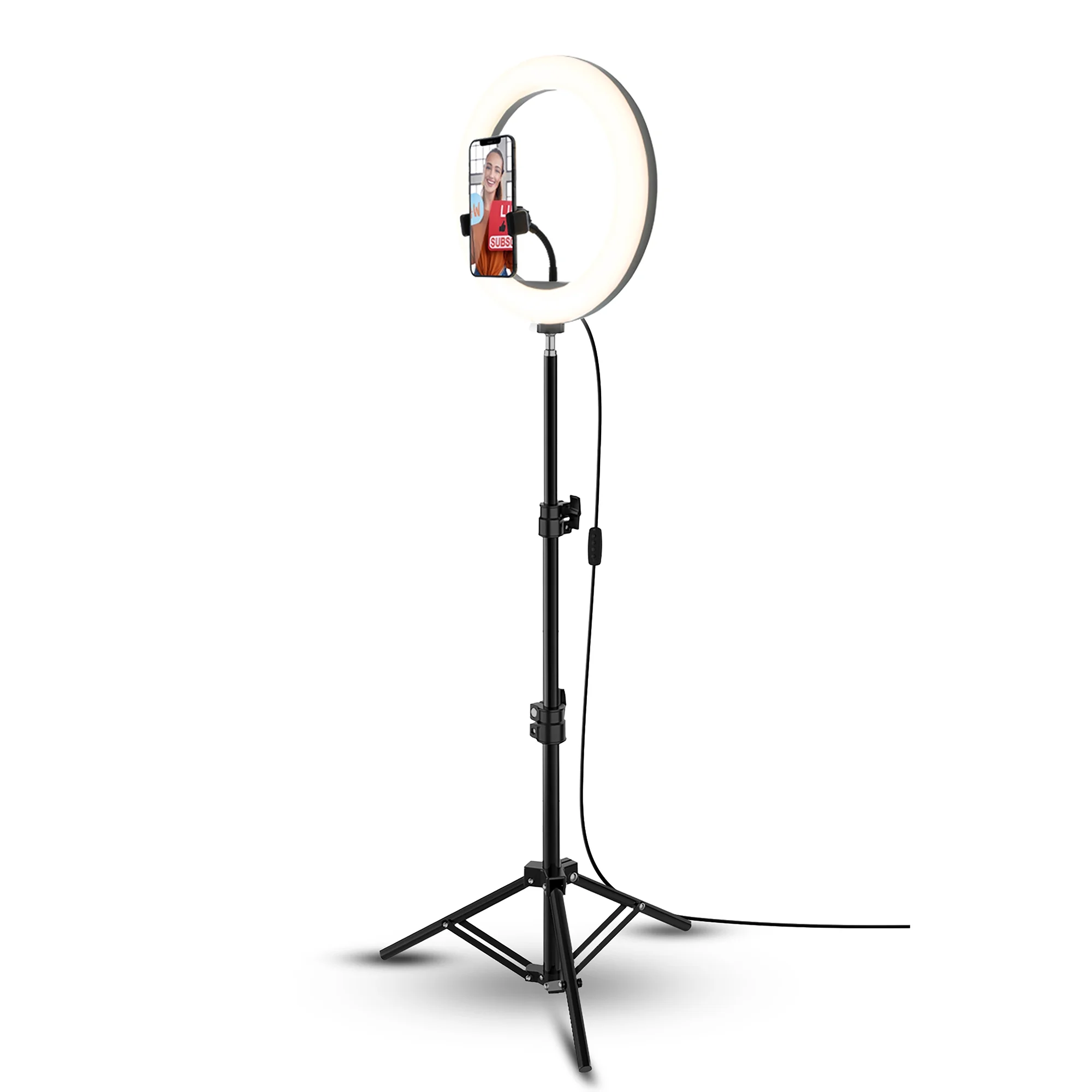 Monster LED Smart Studio Plus Ring Lamp and Vlogging Light Kit, Includes Tripod Stand/Mount