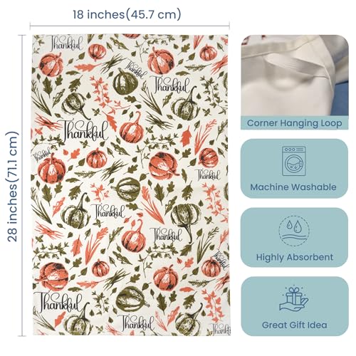 The Fine Living Co. 100% Cotton Merry Christmas Kitchen Towels, 18'x28' Set of 2 (Cherry Red & Green)