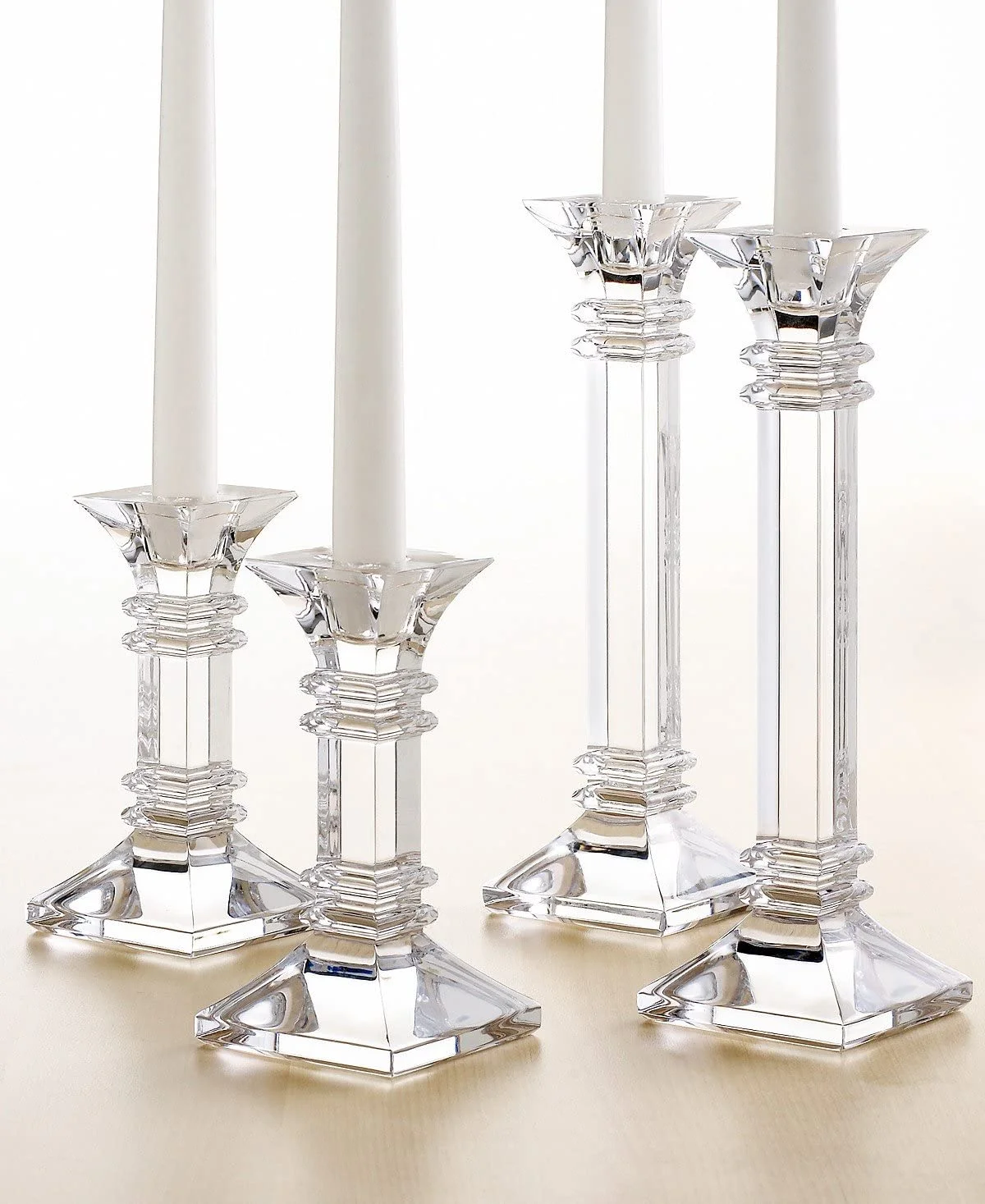 Marquis by Waterford Treviso Table Candlestick 8in, Set of 2, Crystalline, Clear