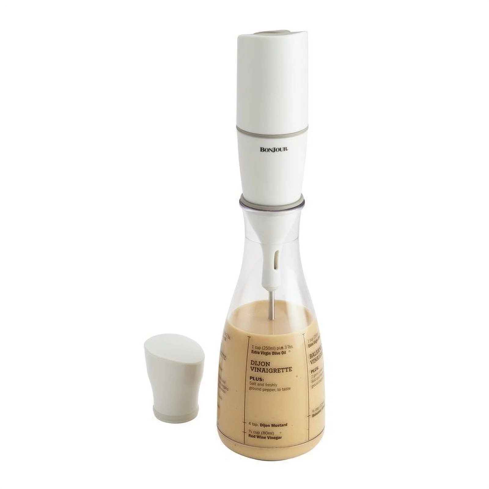 BonJour Chef's Tools Plastic Salad Dressing Carafe and Handheld Mixer, 12 oz, Salad Chef