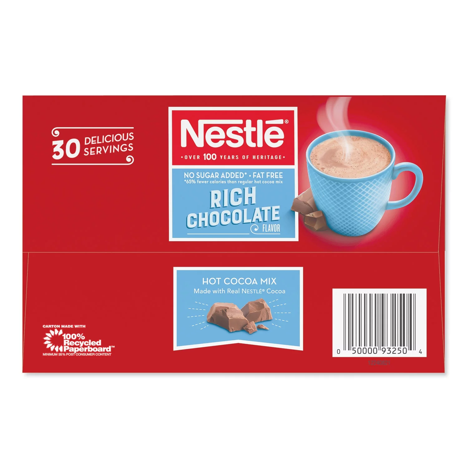 Nestlé-No-Sugar-Added Hot Cocoa Mix Envelopes, Rich Chocolate, 0.28 oz Packet, 30/Box
