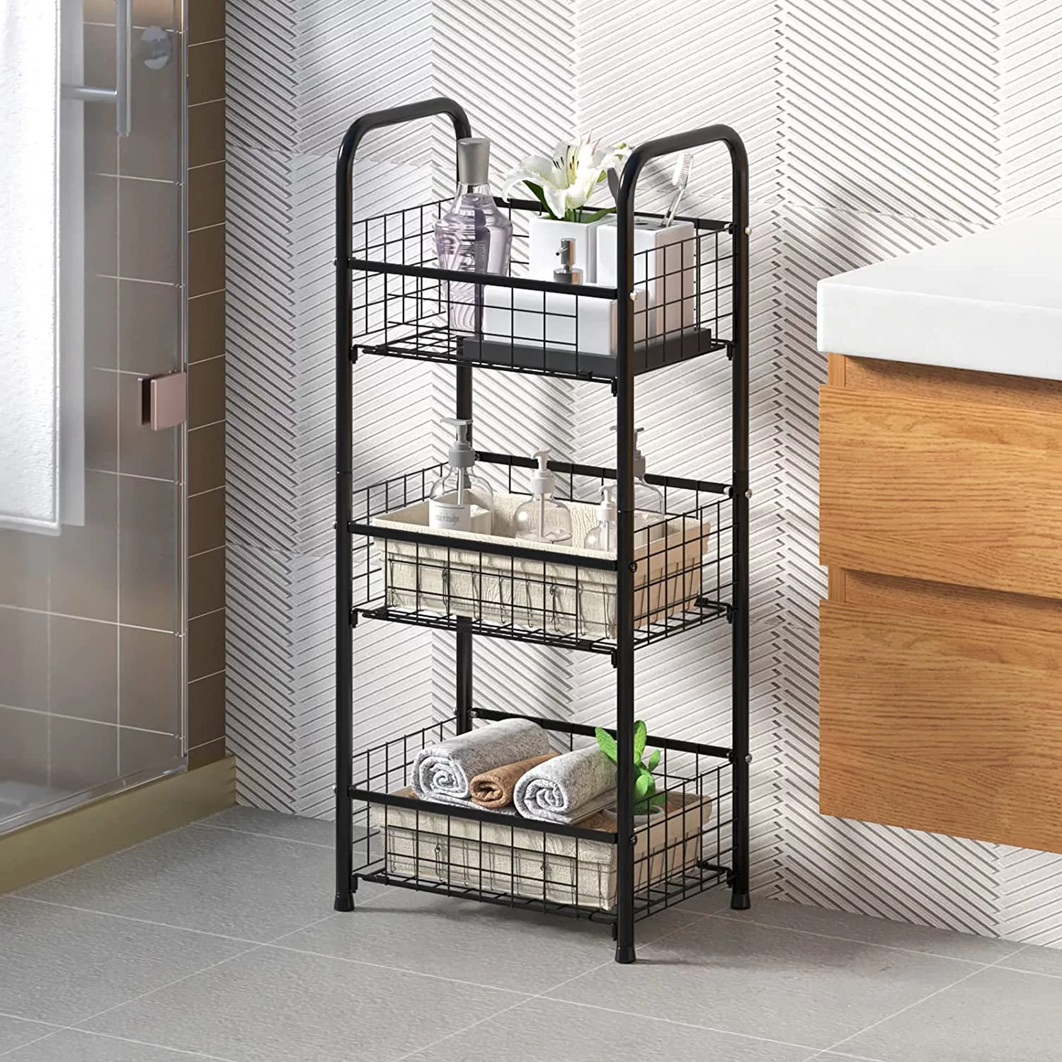 Steel Freestanding Bathroom Shelves
