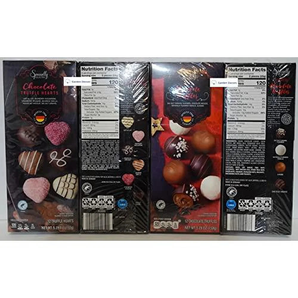 Specially Selected Chocolate 12 Truffle & European 12 Chocolate Truffles 5.29Oz 150G (Four Boxes)