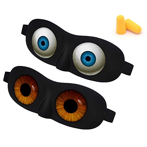 Tphon Eye Sleep Mask Funny Blindfold for Women Men Kid, Upgraded 3D Contoured 100% Blackout Sleeping Mask with Adjustable Strap, Soft Night Blindfold Eye Shades for Travel Naps Shift Works Games