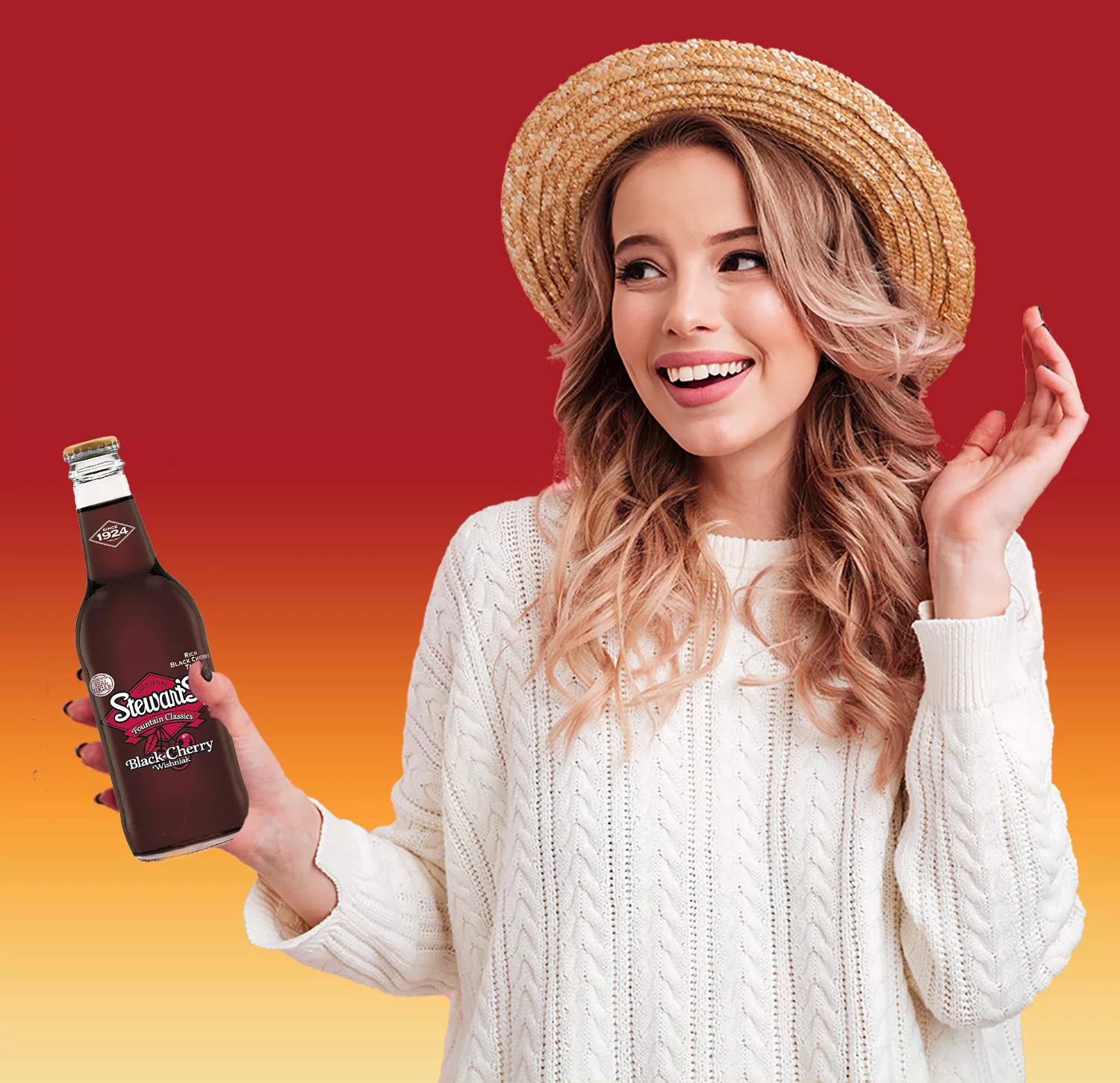 Stewart's Wishniak Black Cherry Soda, 12 fl oz (12 Glass Bottles), All Natural Family Pack Drink