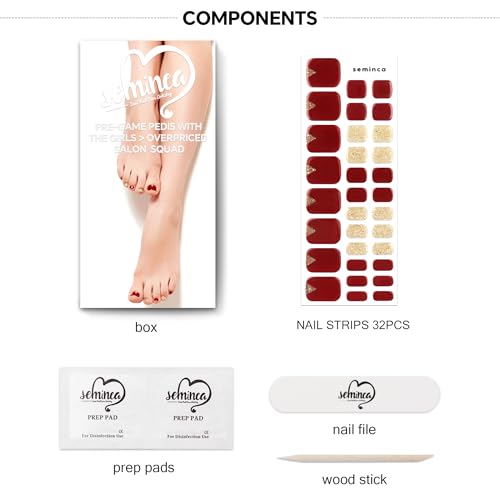 Semi Cured Gel Nail Strips-Easy Apply Christmas Gel Nail Stickers Holiday Semi Cured Manicure Strips with Sparkling Xmas Designs (Classic Yule)