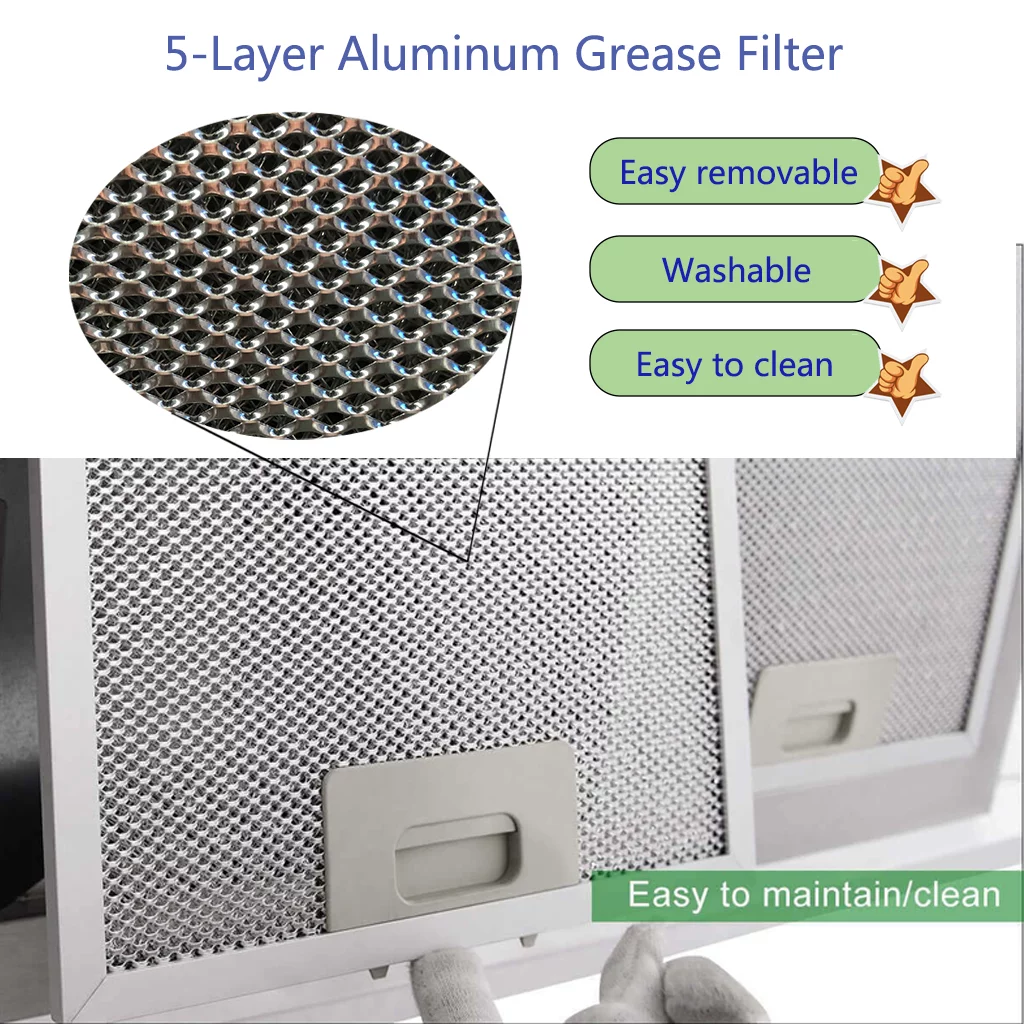 Wall Mount Range Hood 30 inch Stainless Steel Stove Vent Hood with 3 Speed Kitchen Exhaust Fan