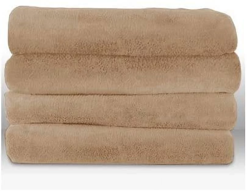 Sunbeam Velvet Plush Electric Heated Throw Blanket Cocoa Brown