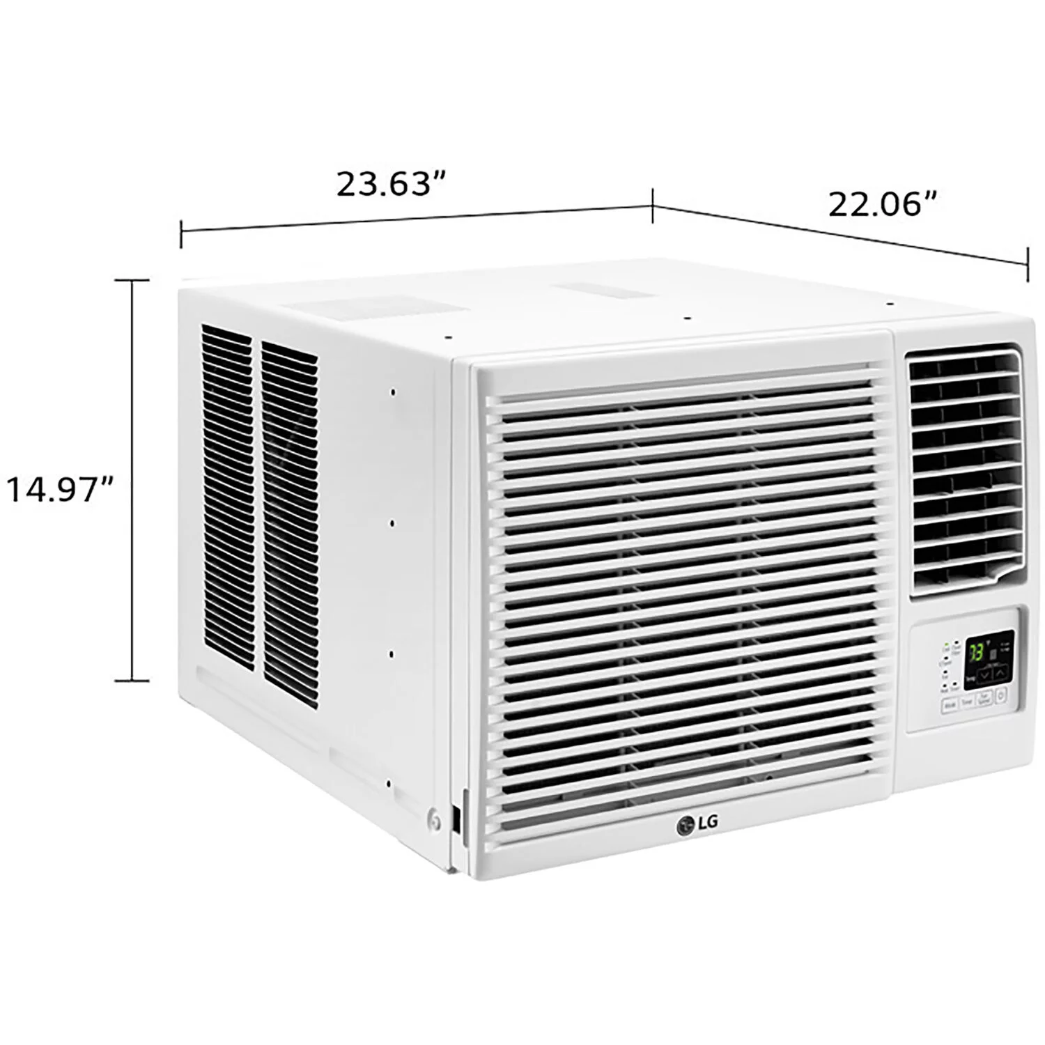LG 11,500/12,000 BTU 230V Window Air Conditioner with 9,200/11,200 BTU Supplemental Heat Function