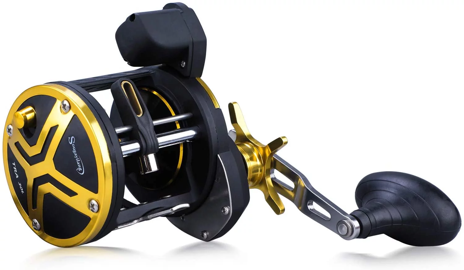 Sougayilang Line Counter Fishing Reel Conventional Level Wind Trolling Reel