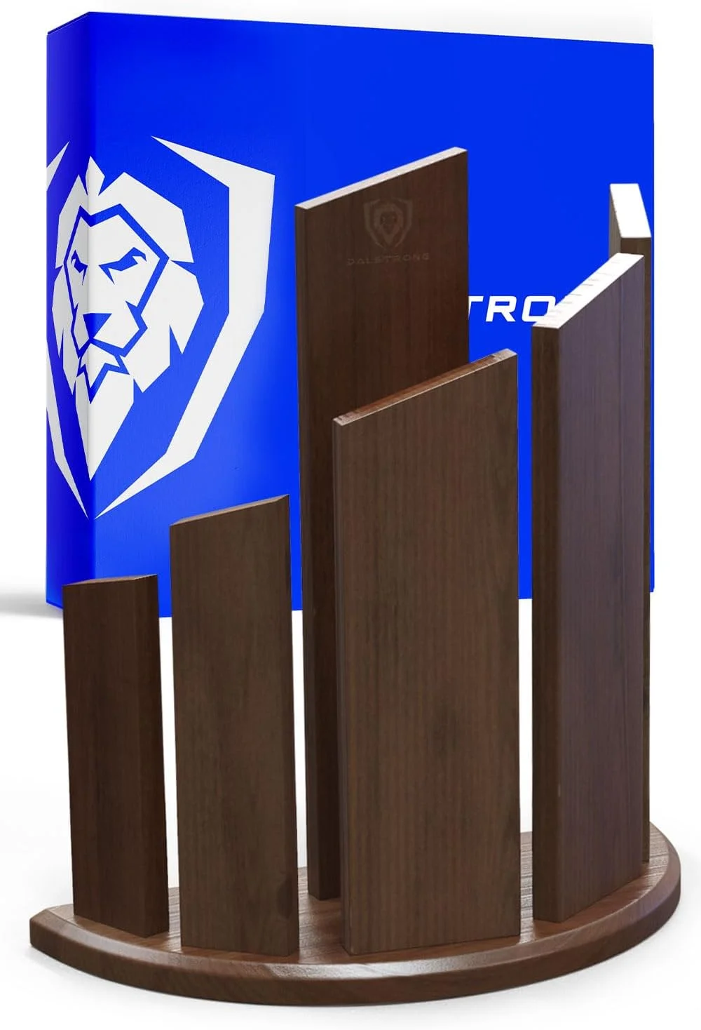 Magnetic Knife Block - Holds 12 Piece - 'Dragon Spire' - Double-Sided Walnut Block Holder and Stand - Display Stand - Kitchen Set - Cooking Set