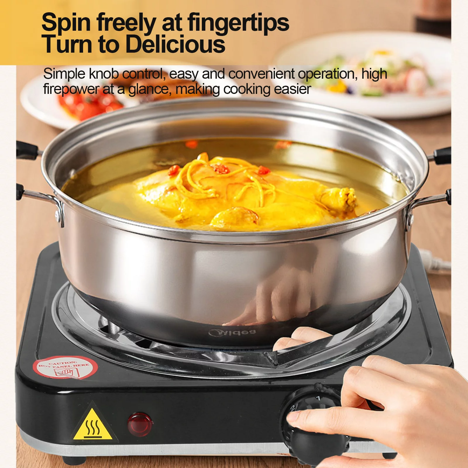 1000W Single Burner Hot Plate Adjustable Temperature Electric Furnace Kitchen Cooker 110V US