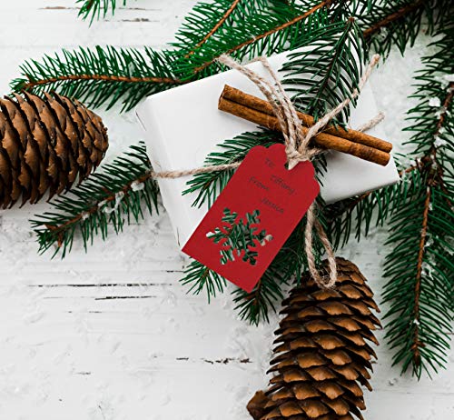 180PCS Christmas Gift Tags Labels -Snowflakes/Xmas Tree/Reindeer - for Present/Wrapping Paper Decorations