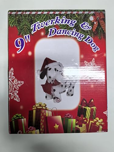 SdeNow Twerking Dog Toy Booty Shaking Walking Santa Claus Puppy Musical Animated Christmas Plush Santa Singing and Dancing Stuffed Animals Dog-English Song