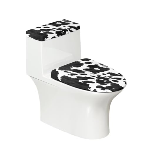 Christmas Bow Bell Toilet Tank Lid Cover and Toilet Seat Lid Cover 2 Pcs Set Toilets Covers with Elastic Cloth Fits Most Toilets Tanks & Lids