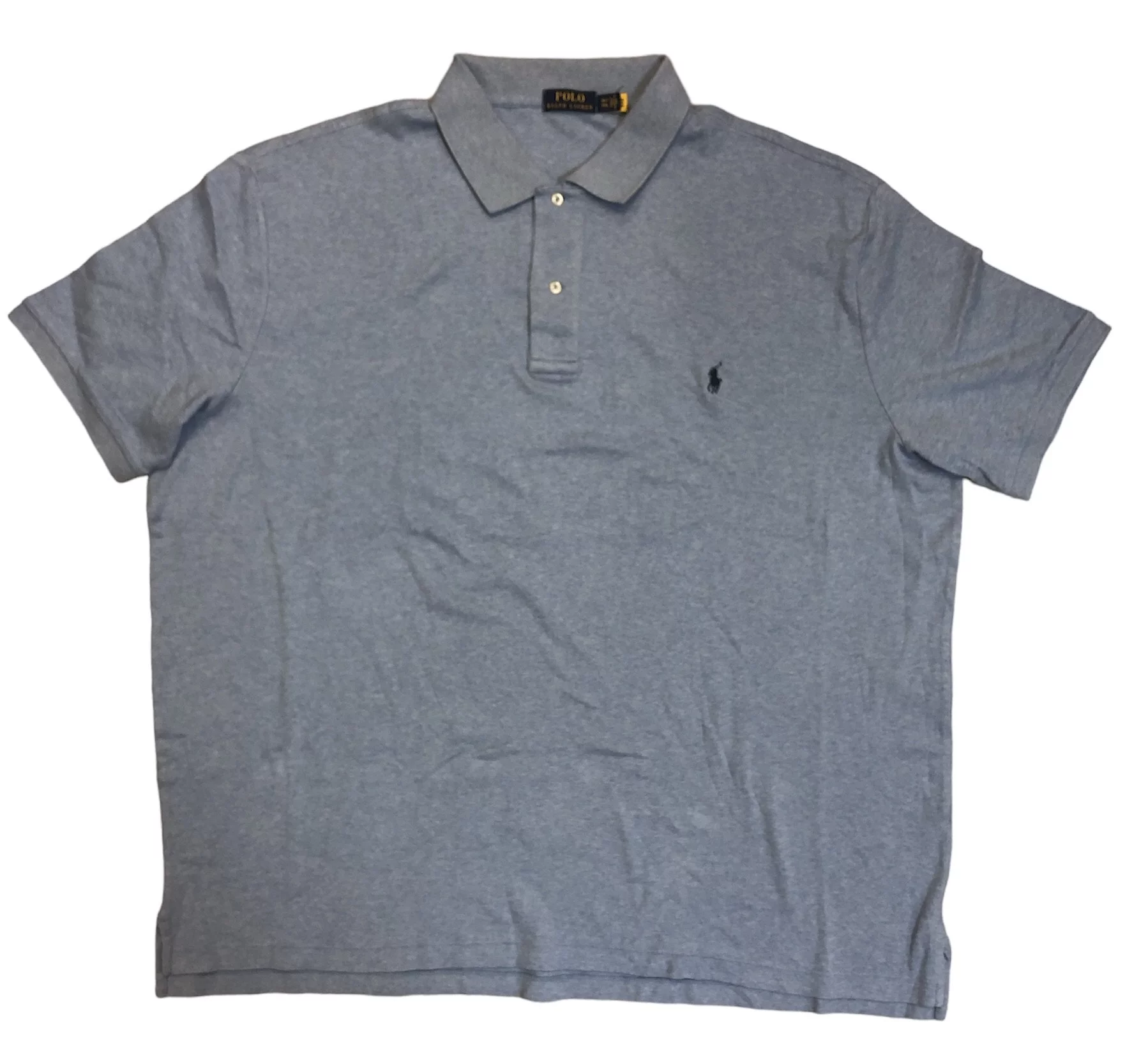 POLO RALPH LAUREN Heather Blue Men's Big &Tall Soft Cotton Polo Shirt, 2XLT, NWOT