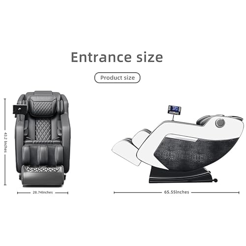 Massage Chair Full Body with Heat, Zero Gravity Shiatsu Massage Chair Recliner with & 5 Auto Modes, Foot Massage, Waist Back Heating, Full Body Massage Chairs (Black+White)
