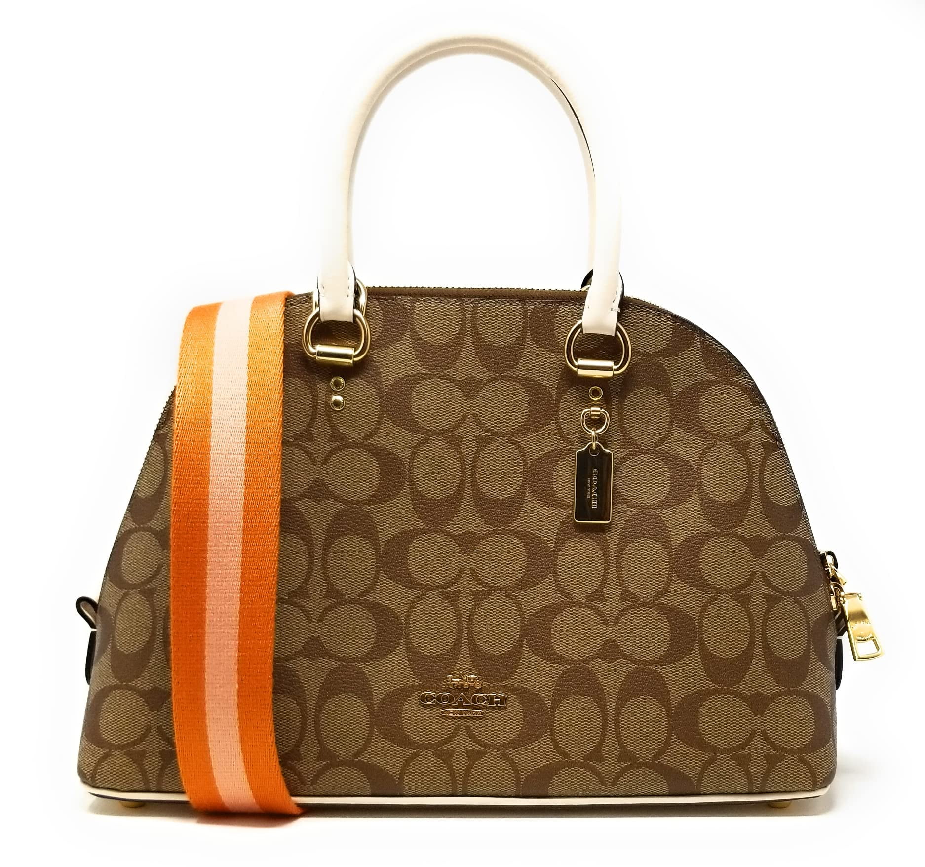 Coach Women's Katy Satchel in Signature Canvas (Khaki Multi)