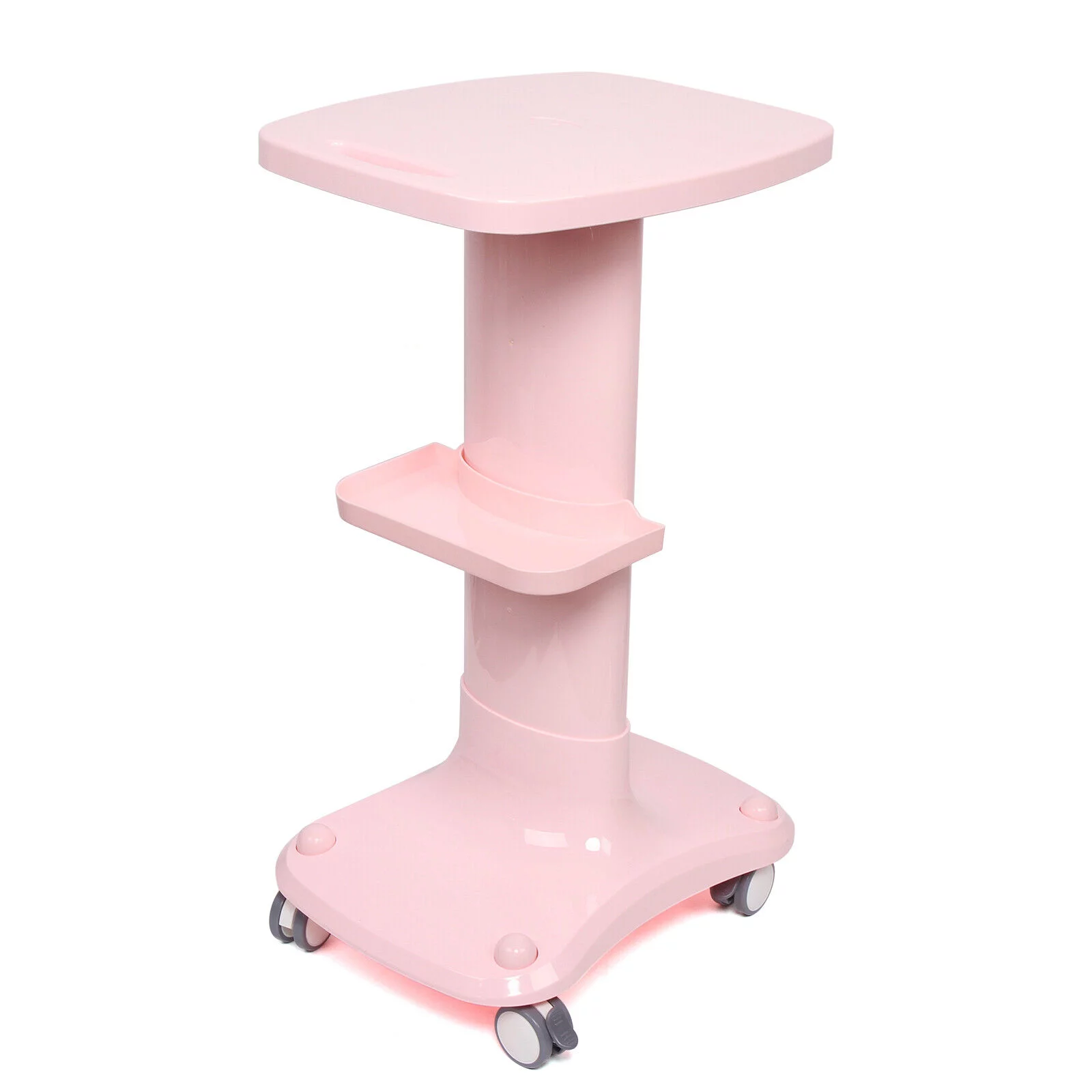 CNCEST Pink Beauty Salon Machine Stand Rolling Cart Beauty SPA Apparatus Trolley Holder ABS