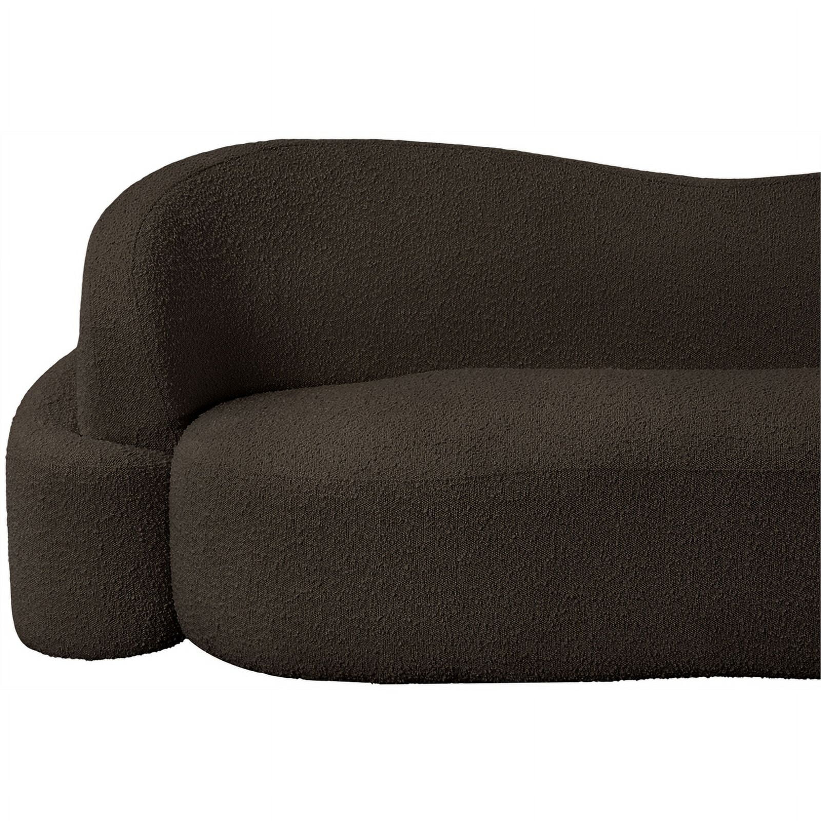 Meridian Furniture Principessa Brown Boucle Fabric Loveseat