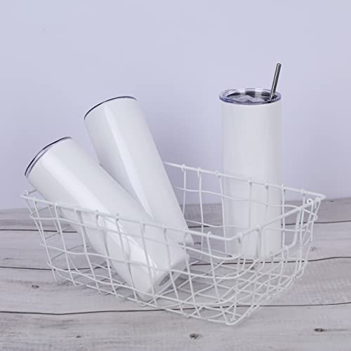 20 Oz Stainless Steel Straight Skinny Tumbler Set (8 Pack), Insulated Slim Thin Travel Cup with Lid, Black