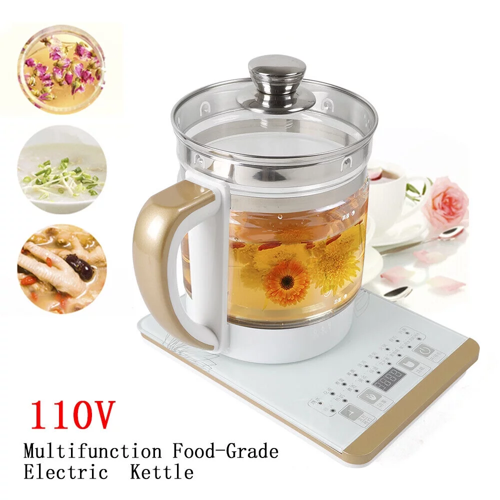 Electric Kettle Health Pot Tea Maker Thickening Glass Multifunction Boiled Eggs 2L