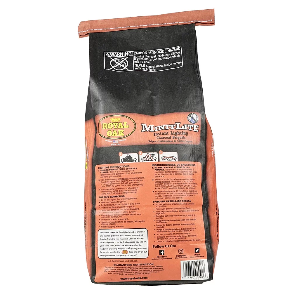 ROYAL OAK 198-200-007 Lite Charcoal, 12.5 lb Bag